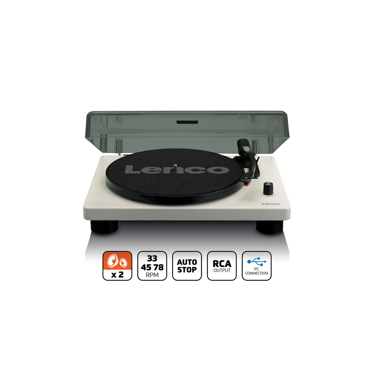 Lenco LS-50GY - Record Player with built-in speakers & USB (Grey)