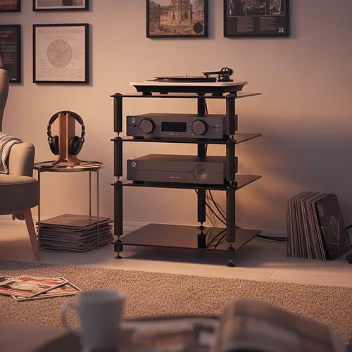 Norstone Bergen 2 Hifi AV Rack (Black)