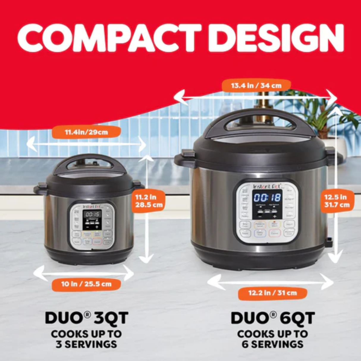 Instant Pot Duo 3QT (2.8L) 7-in-1 Electric Pressure Cooker, Multi Pot, SS304 Stainless Steel Inner Pot, Slow Cook, Rice Cooker, Steamer, Sauté, Yogurt Maker & Keep Warm