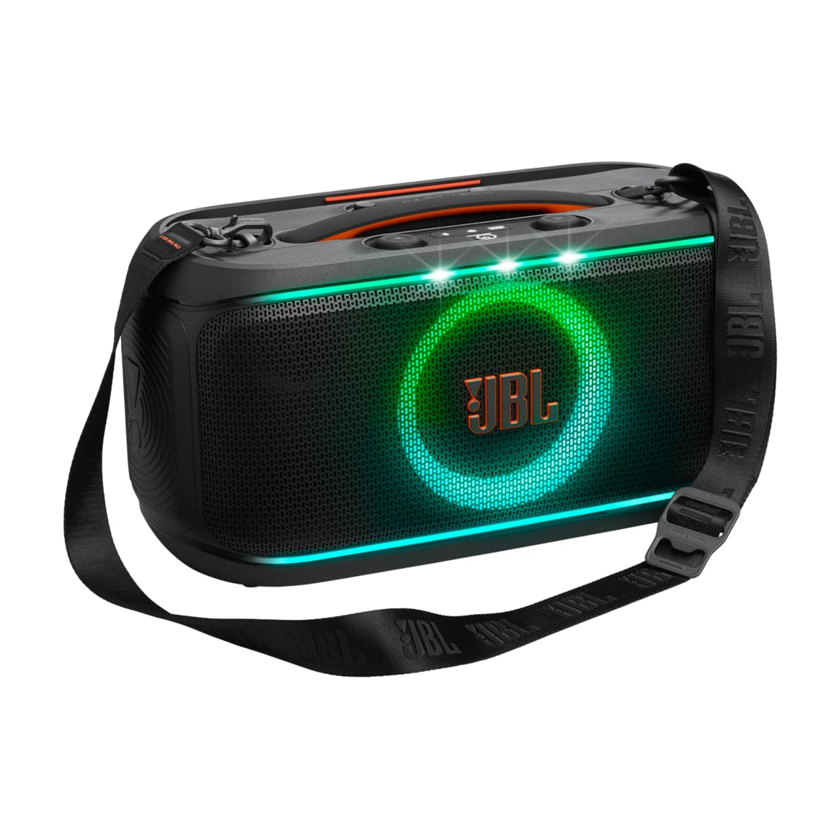 JBL PartyBox On-The-Go 2 Portable Bluetooth Party Speaker with Wireless Mic, Dynamic Lightshow, 15-Hour Playtime, Splashproof