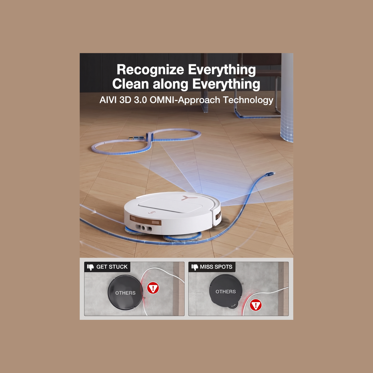 Ecovacs Deebot T50S Pro Omni - 2 in 1 Robot Vacuum Cleaner & Mop, 25000 Pa Suction, Self-Empty & Self Wash Omni-Station, ZeroTangle 3.0, Hot Air-Drying, Auto-Lift Mop, 250 Mins Runtime