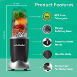 Nutribullet Pro Blender High-Speed Nutrient Extractor - 900W Black with 3 Unbreakable Jars & 2 Blade Set (Wet & Dry) (Black)
