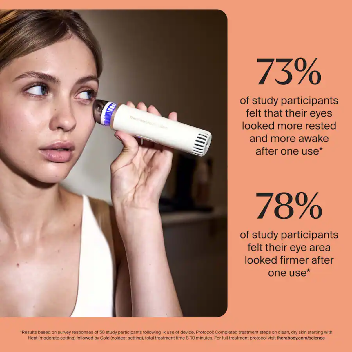 Therabody TheraFace Depuffing Wand – Cold and Heat Skincare Treatment to depuff and Glow (White)