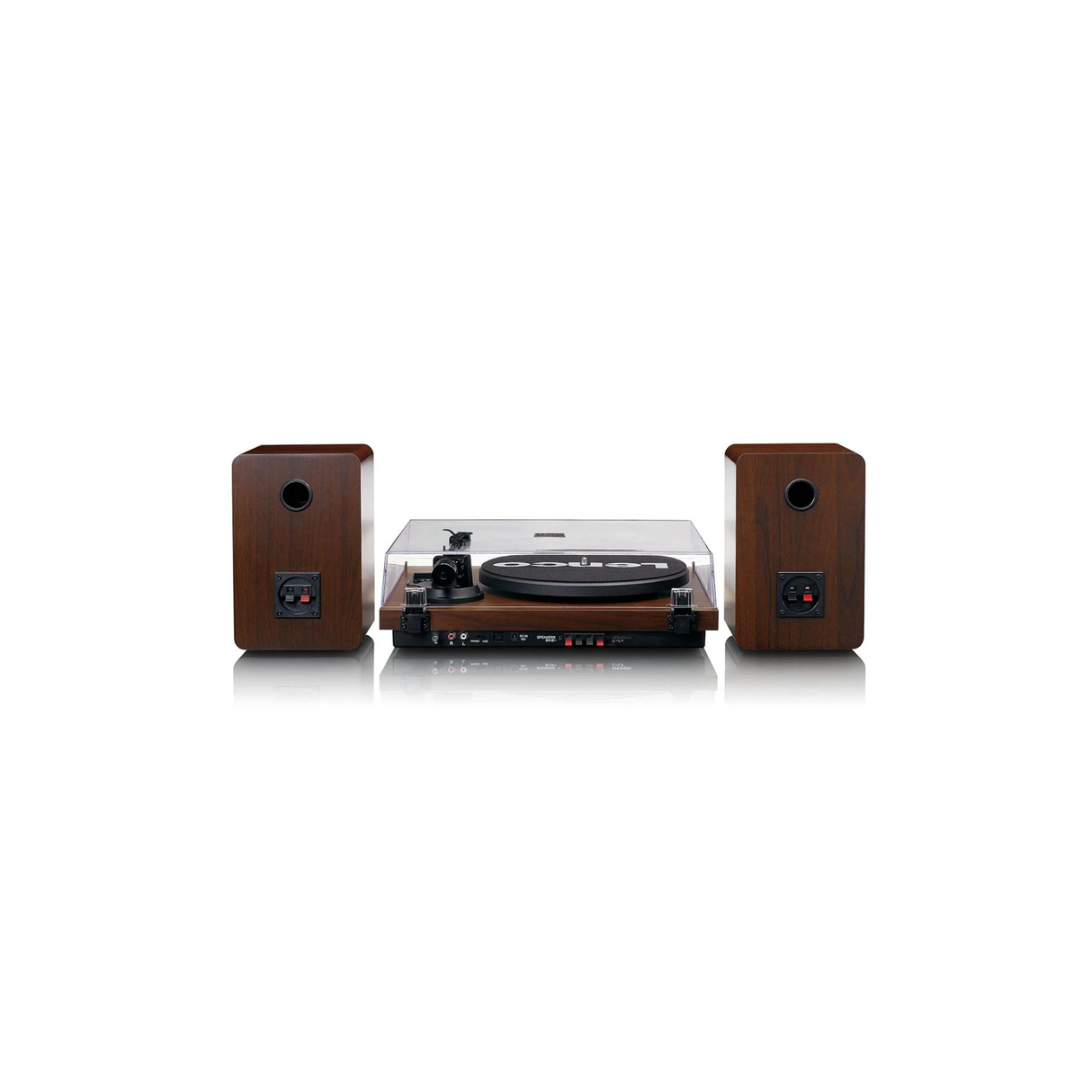 Lenco LS-600WA - Record player with built-in amplifier & Bluetooth plus 2 Bookshelf speakers (Walnut)