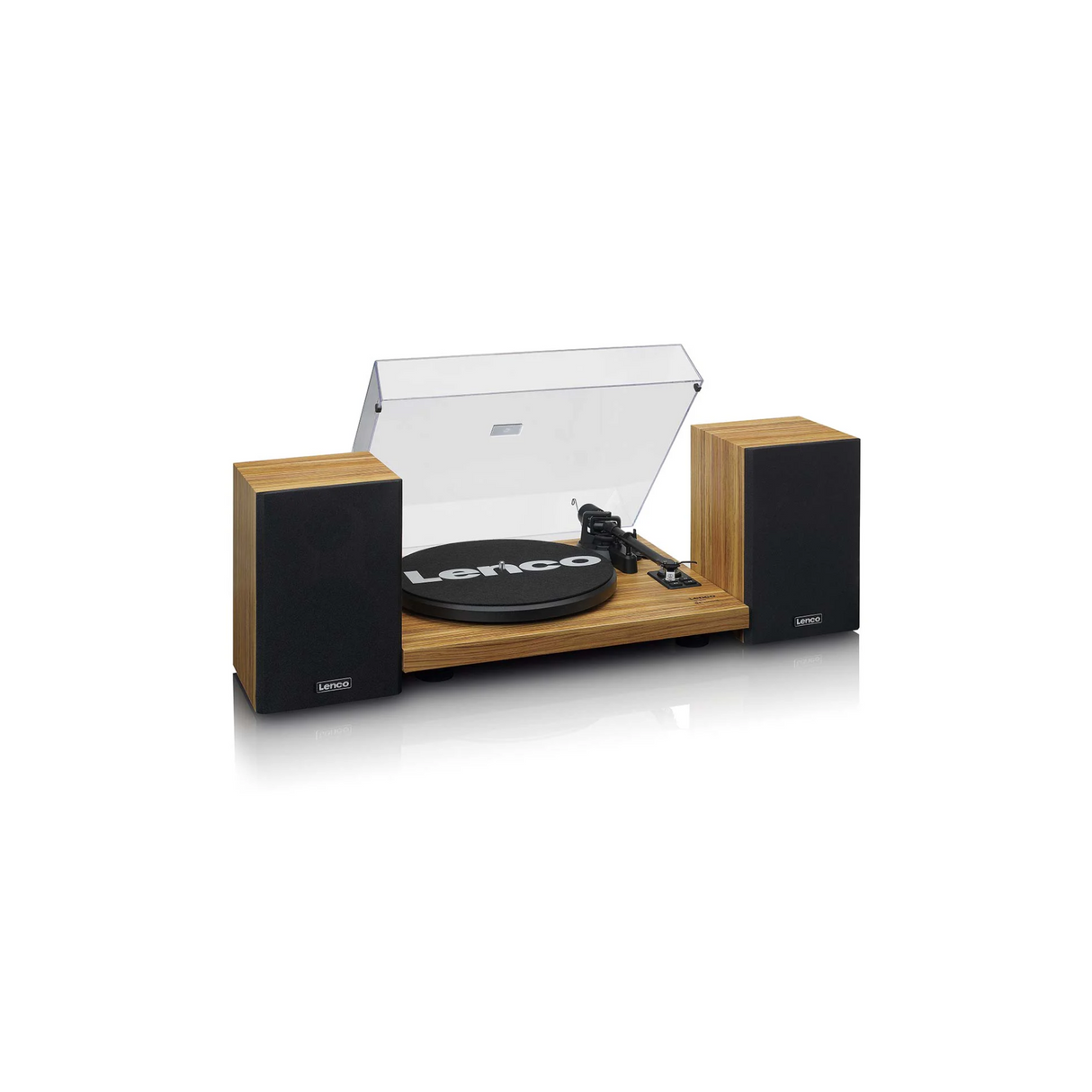 Lenco LS-500OK - Record player with built-in amplifier and Bluetooth plus Bookshelf Speakers (Wood)