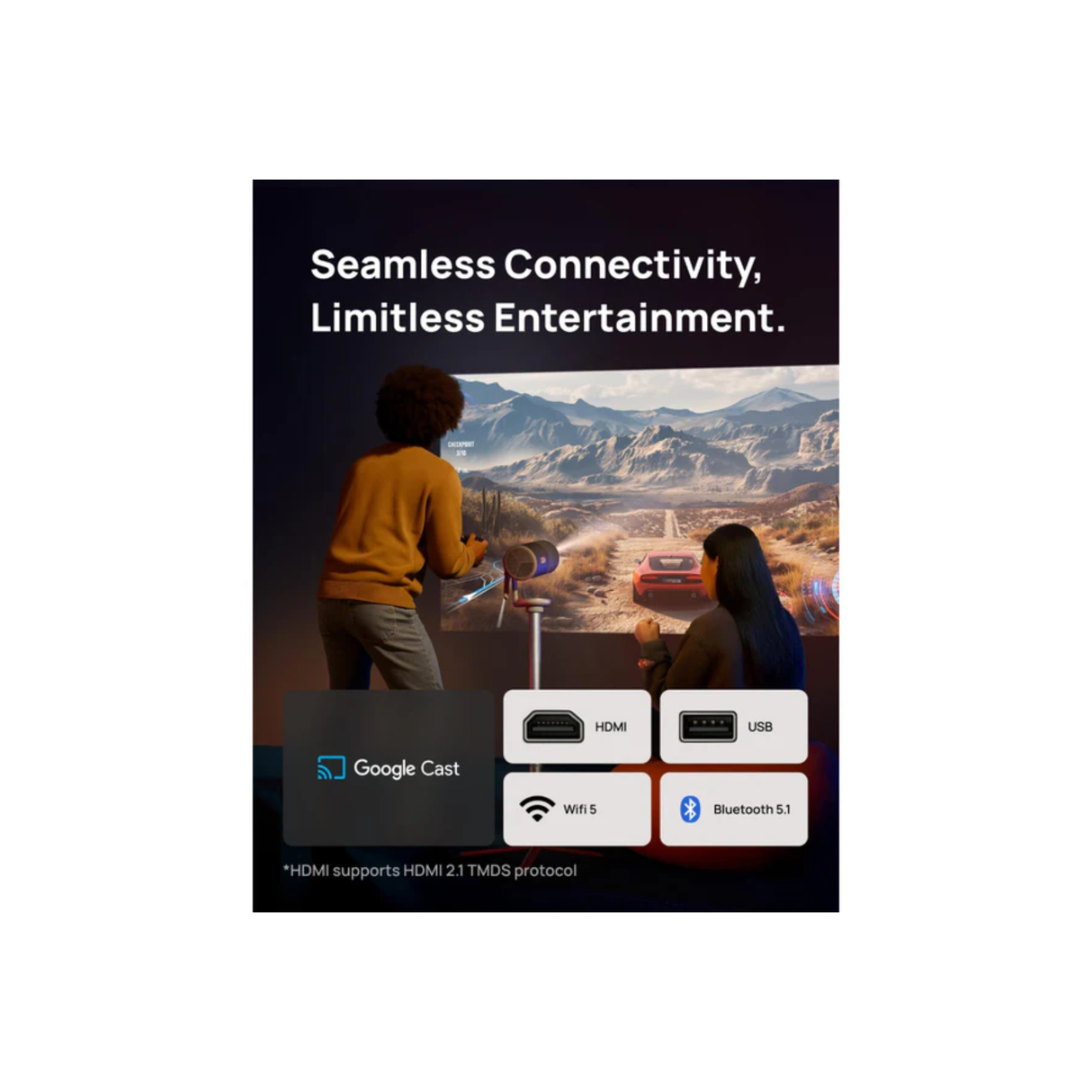 XGIMI MoGo 4 - 1080P Full HD Google TV Smart Portable Projector with Built-In Battery