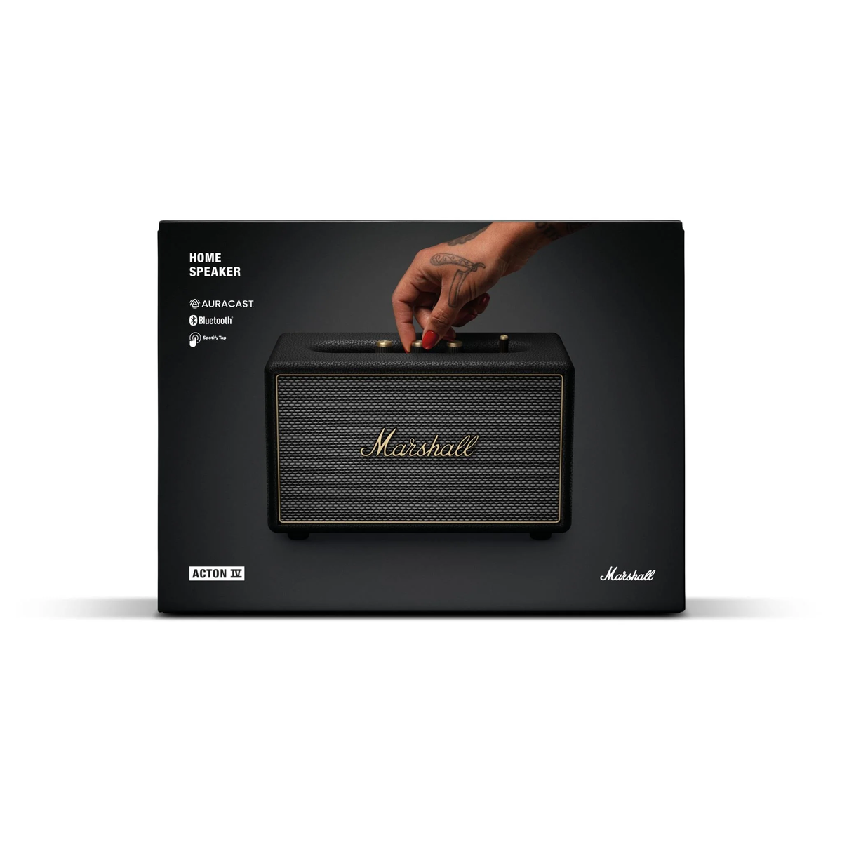 Marshall Acton IV Wired Connectivity Stereo Bluetooth Speakers with RCA or 3.5mm Input (Black)
