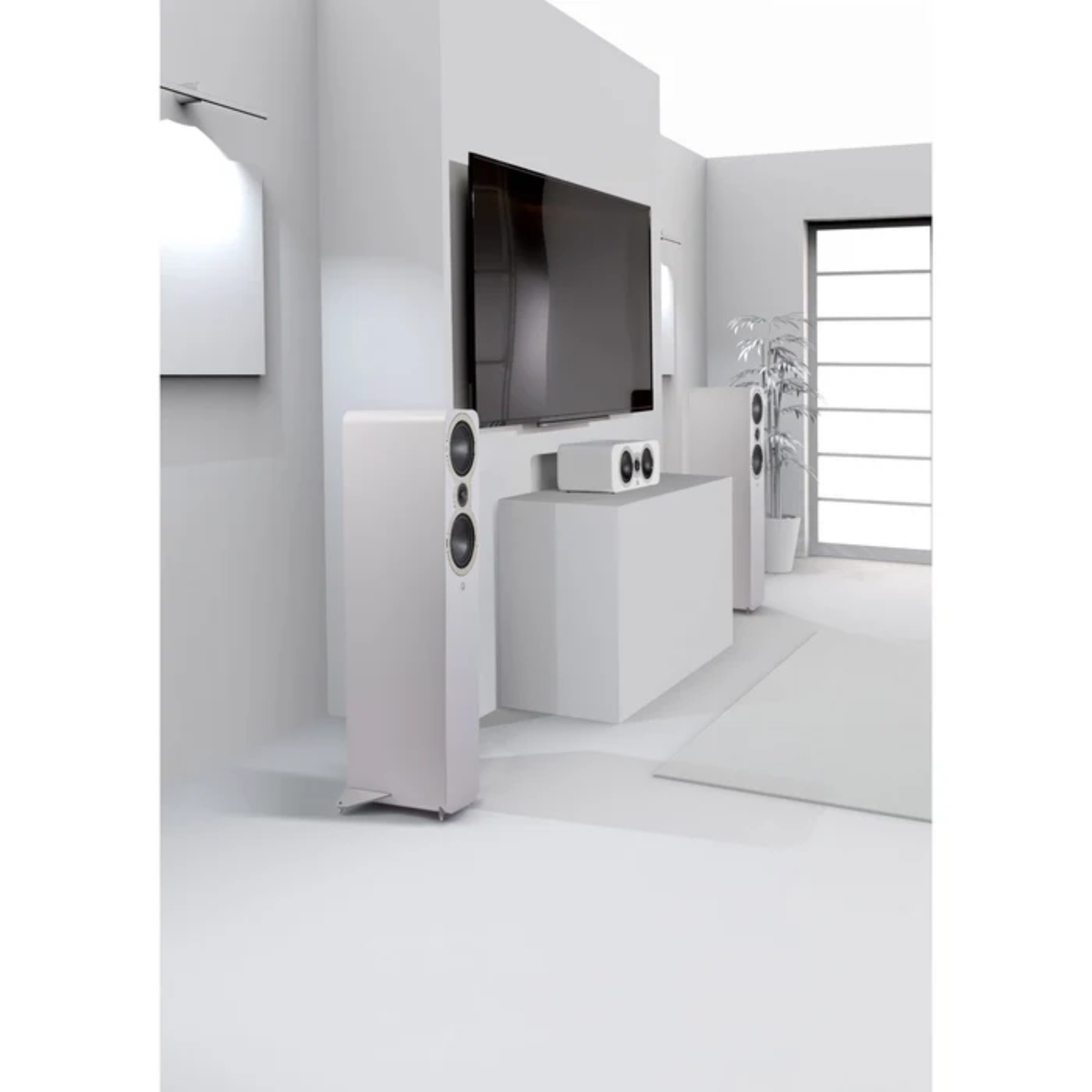 Q Acoustics 3040C - 2-Way Floorstanding Speakers (Pair) (White)