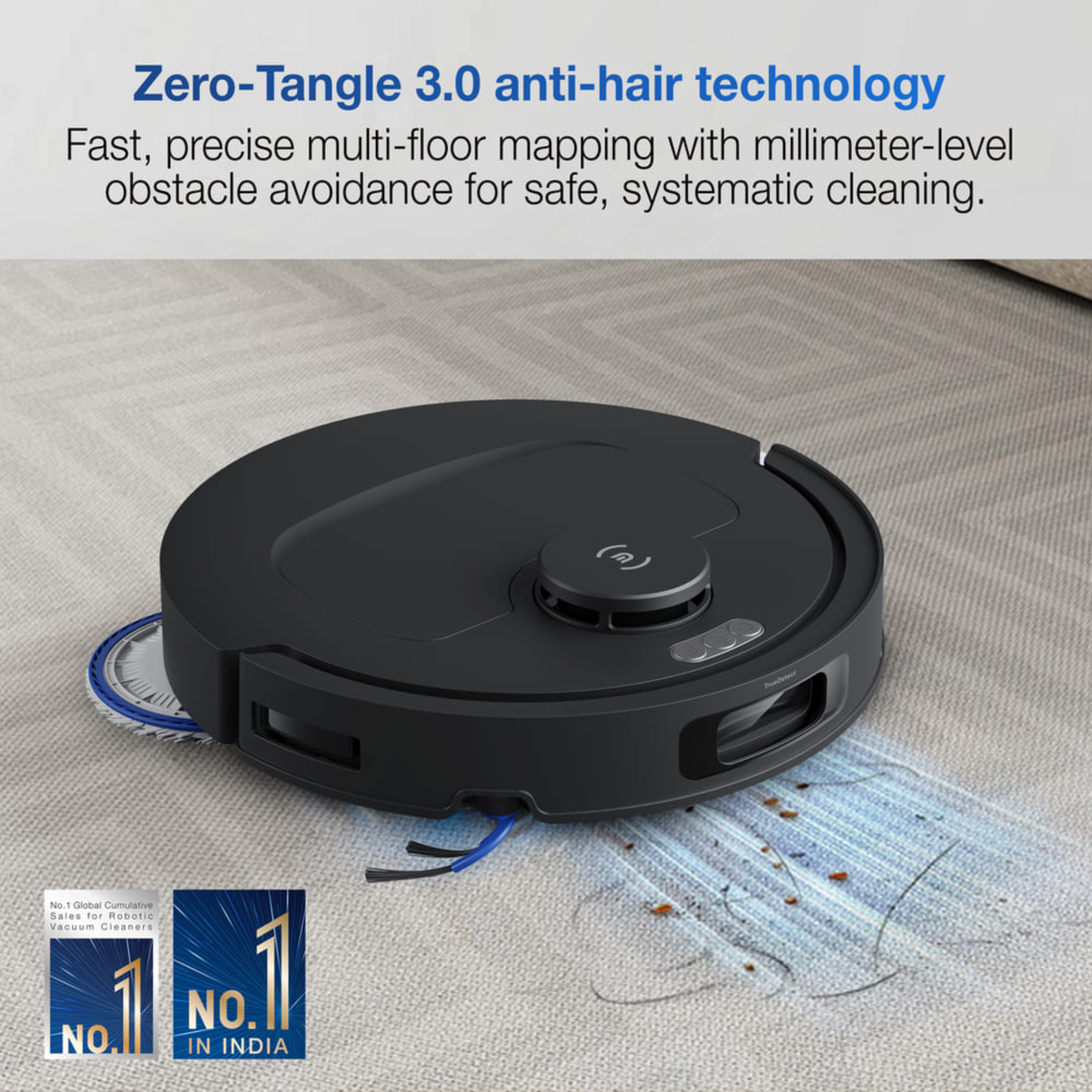 Ecovacs Deebot N50 PRO Omni - 2 in 1 Robotic Vacuum Cleaner & Mop, 2026 New Launch 25000 Pa Suction, Self-Emptying Omni-Station, Zerotangle 3.0, Hot Air-Drying, Auto-Lift Mop On Carpet