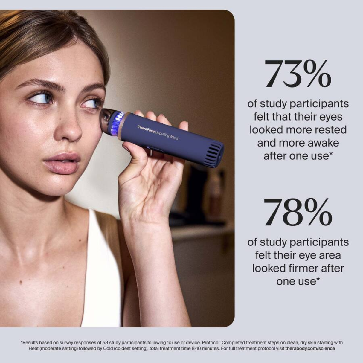 Therabody TheraFace Depuffing Wand – Cold and Heat Skincare Treatment to depuff and Glow (Indigo)