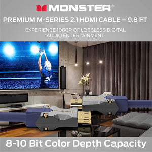 Monster M-Series 3000 (VMM10008) Certified Premium Ultra High Speed HDMI Cable - 8K, 48Gbps (3 Meter)