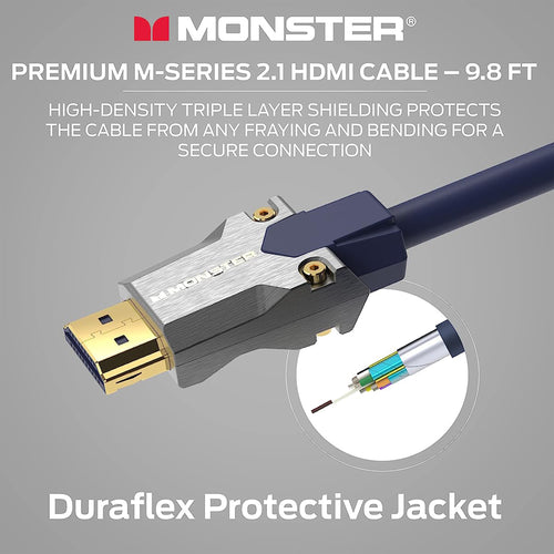 Monster M-Series 3000 (VMM10008) Certified Premium Ultra High Speed HDMI Cable - 8K, 48Gbps (3 Meter)