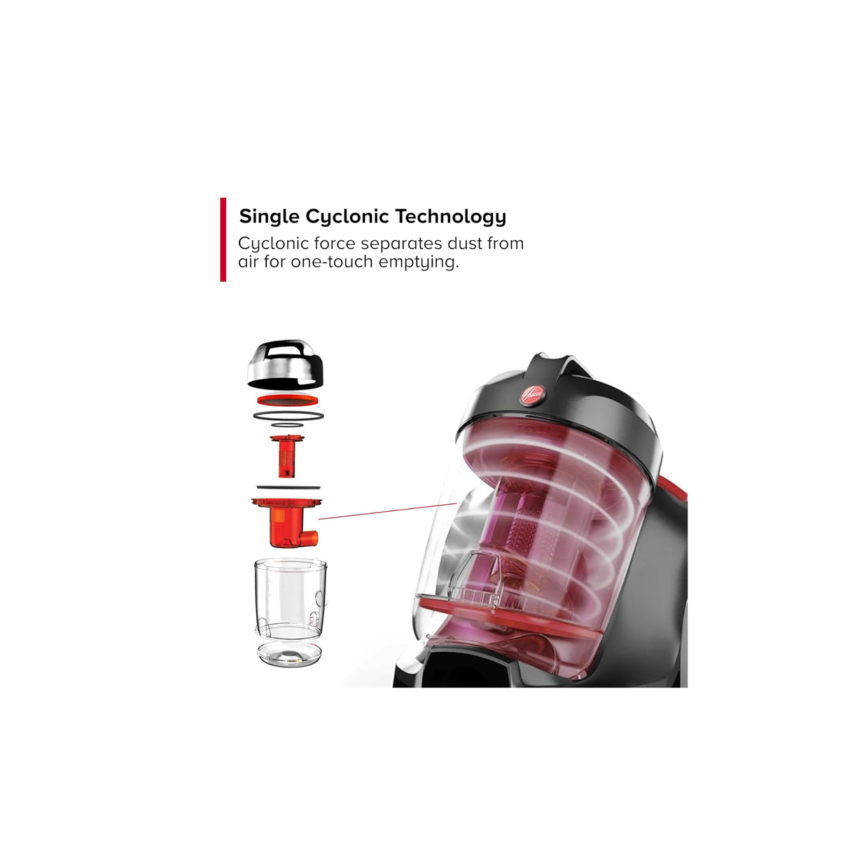Hoover Power 6 Canister Vacuum Cleaner - Advanced Powerful 2200 Watt, 3L Large Capacity, HEPA Allergy Filter, Bagless, Strong Suction, Ideal for Pet Hair