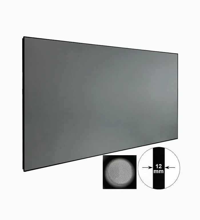 Klara NoirMatte Series NM-150G - 150 Inches 4K UHD Ultra Slim Grey ALR Long Throw Fixed Frame Projection Screen (16:9)