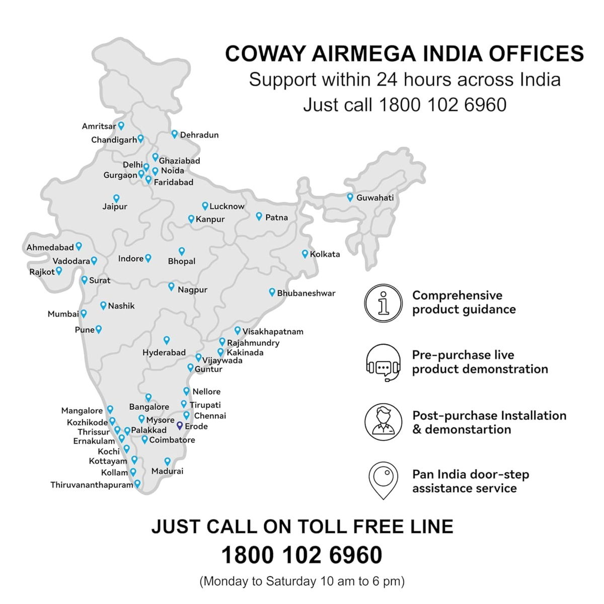 Coway Airmega 100 (AP-0823E) Air Purifier for Home, ECARF-Certified Allergy Care, HEPA & Deodorisation Filter, CADR 240 m³/h, Removes Dust & Pollen