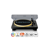 Lenco LS-50LED BK - Record Player with PC encoding, speakers and lights (Black)