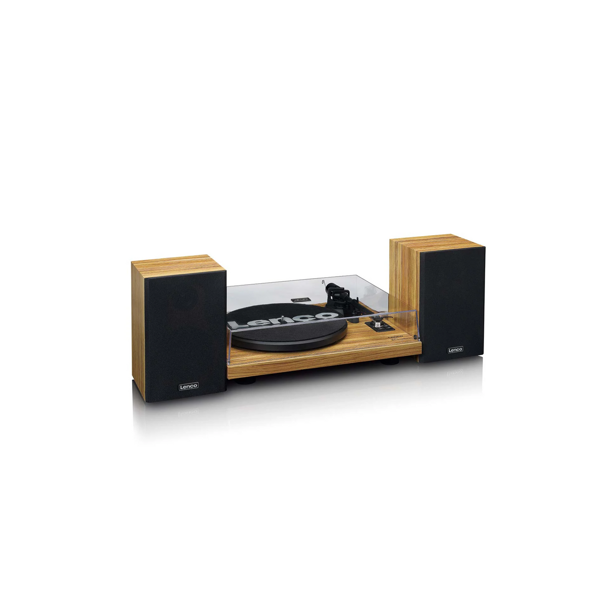 Lenco LS-500OK - Record player with built-in amplifier and Bluetooth plus Bookshelf Speakers (Wood)