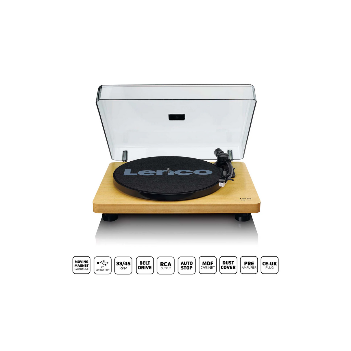 Lenco L-30WD - Record Player with USB (Wood)