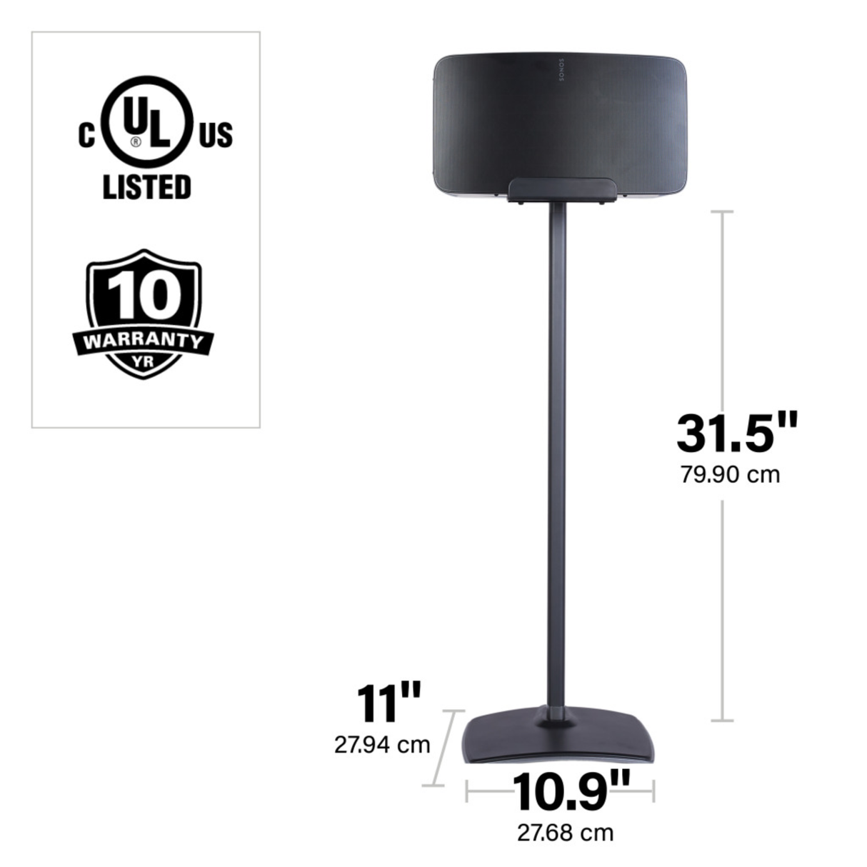 Sanus WSS52 Speaker Stand for Sonos Five Speakers (Black) (Each)