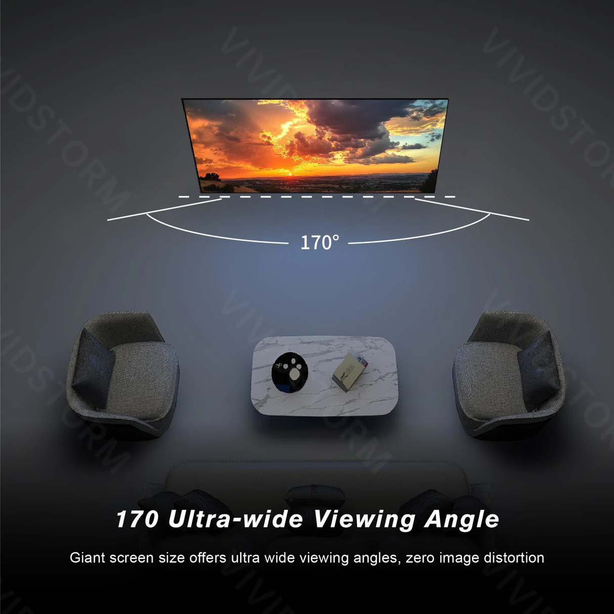Vividstorm Fusion ALR - 120 Inches Fixed Frame Enhanced Long Throw ALR Projector Screen