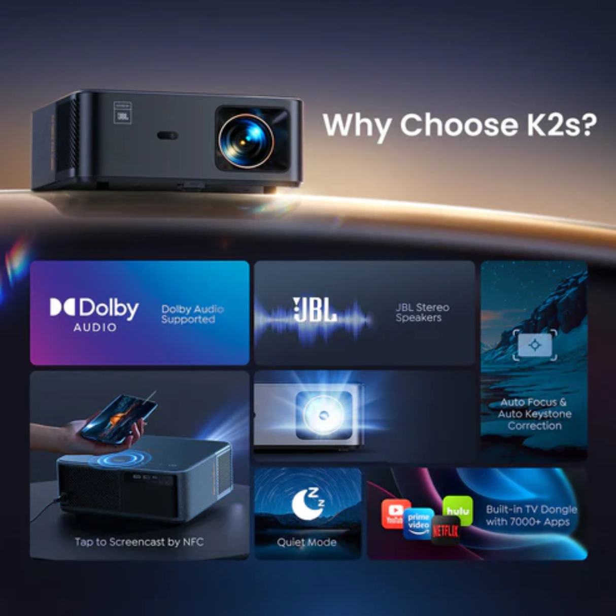 Yaber K2s - Android Smart 1080P Full HD Projector