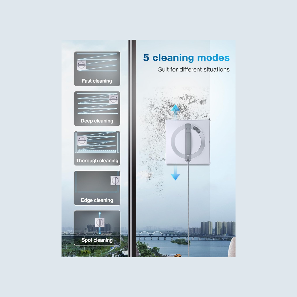 Ecovacs Winbot Omni - Portable Window Cleaning Robot,Intelligent Cleaning with Three-Nozzle Wide-Angle Spray Technology,Win SLAM 4.0 Path Planning,Deep Edge Cleaning,5500Pa Suction Power