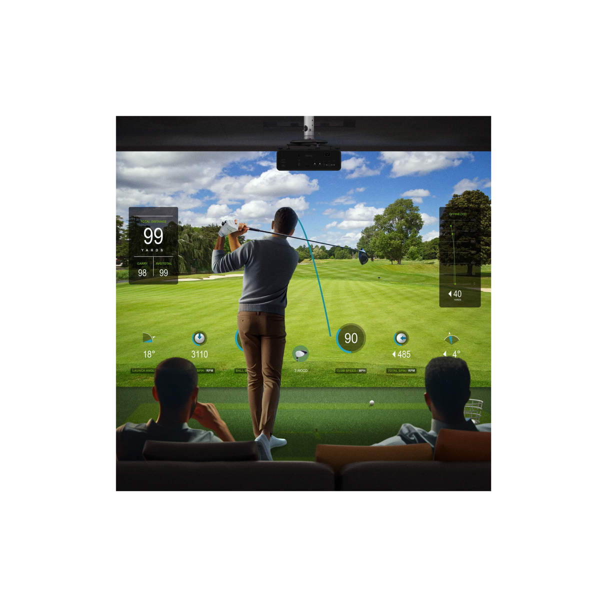 BenQ AK700ST - True 4K UHD HDR 4000 Lumens Short Throw Laser Projector (Golf Simulator Projector)