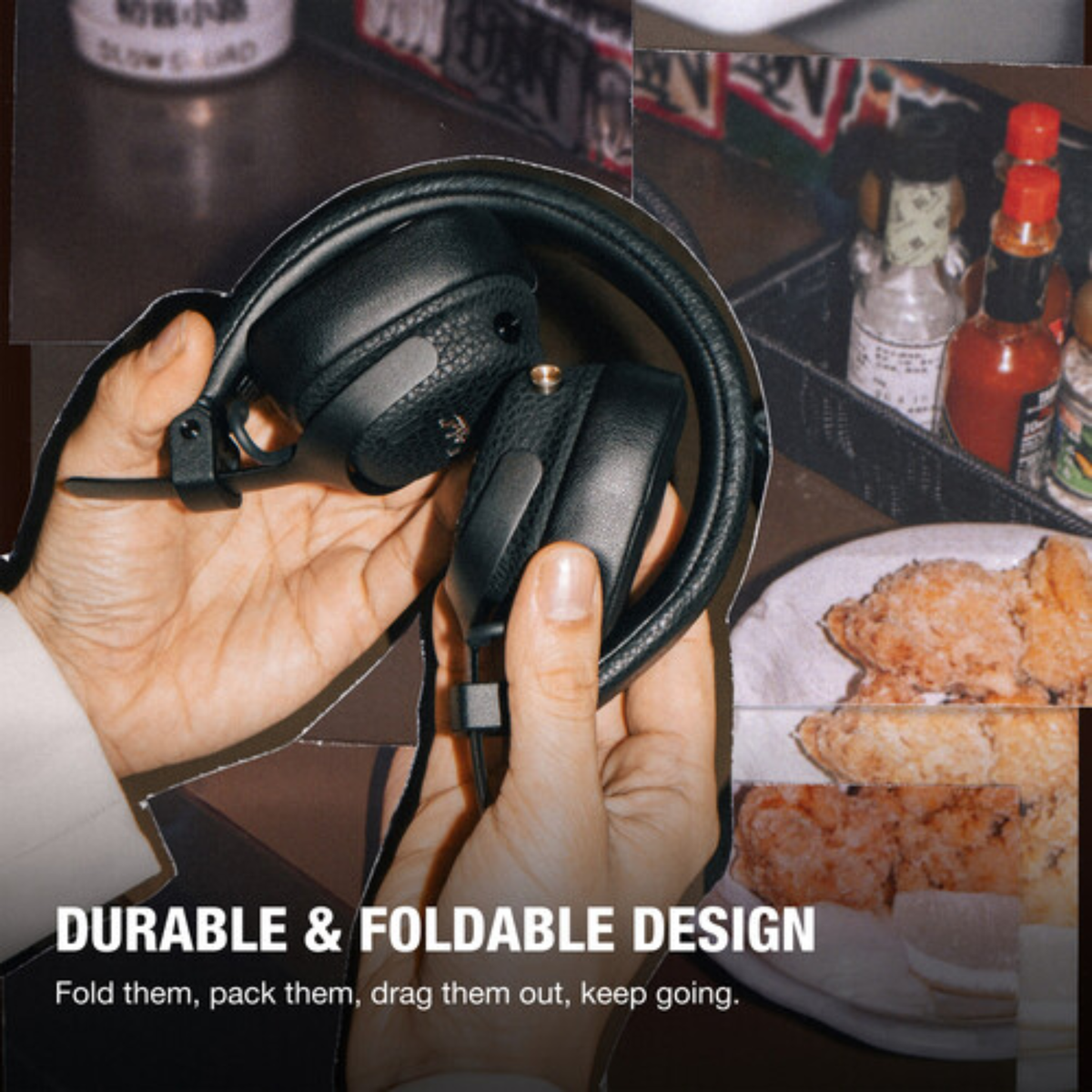 Marshall Milton A.N.C. Wireless On-Ear Headphones with Adaptive Active Noise Cancelling | 80 Hours Wireless Playtime | Durable & Foldable Design for Travel (Black)