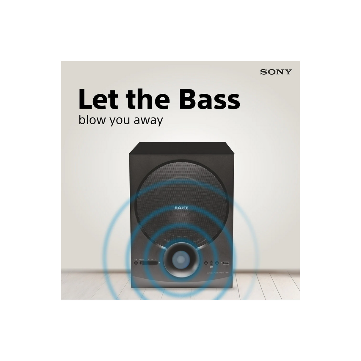 Sony SA-D40M2 - 4.1 Channel Multimedia Speaker System with Subwoofer (Bluetooth, USB, AUX, Remote Control) (Black)(100 Watts)