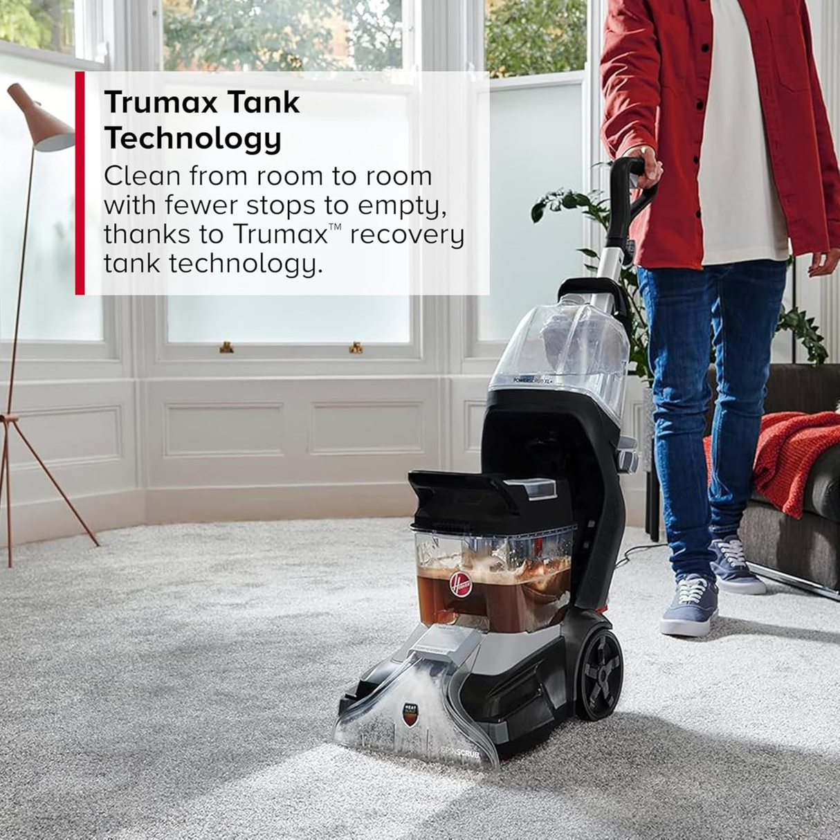 Hoover Powerscrub XL - Pet Carpet Cleaner & Hard Floor Vacuum Cleaner for Home & Office, SpinScrub XL for tough stains and HeatForce for fast drying