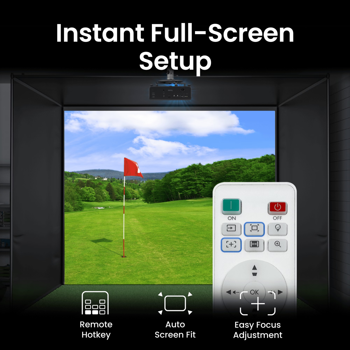 BenQ AH700ST - 4000 Lumens Short Throw Full HD Laser Projector (Golf Simulator Projector)