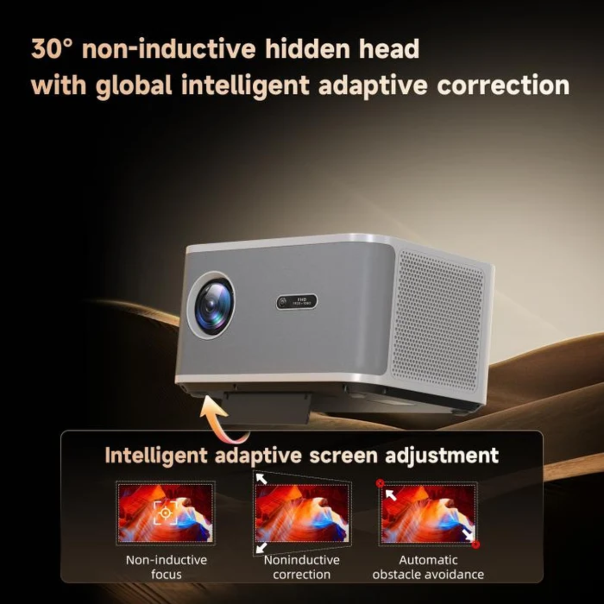 Wowoto BL06E - Portable Smart Projector with Android 9.0, Native 1080P Full HD, 1000 ANSI Lumens, Auto Focus, Wi-Fi & Bluetooth