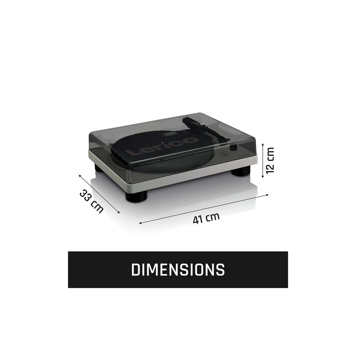 Lenco LS-50GY - Record Player with built-in speakers & USB (Grey)