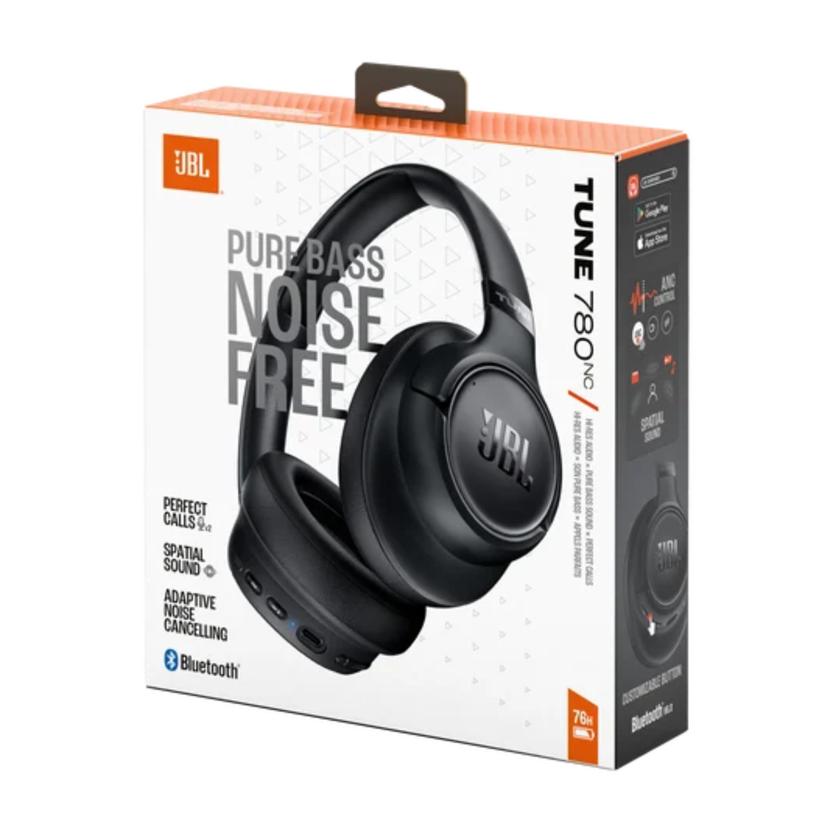 JBL Tune 780NC Wireless on-ear Noise Cancelling headphones with powerful Hi-Res JBL Pure Bass Sound & Spatial Audio (Black)