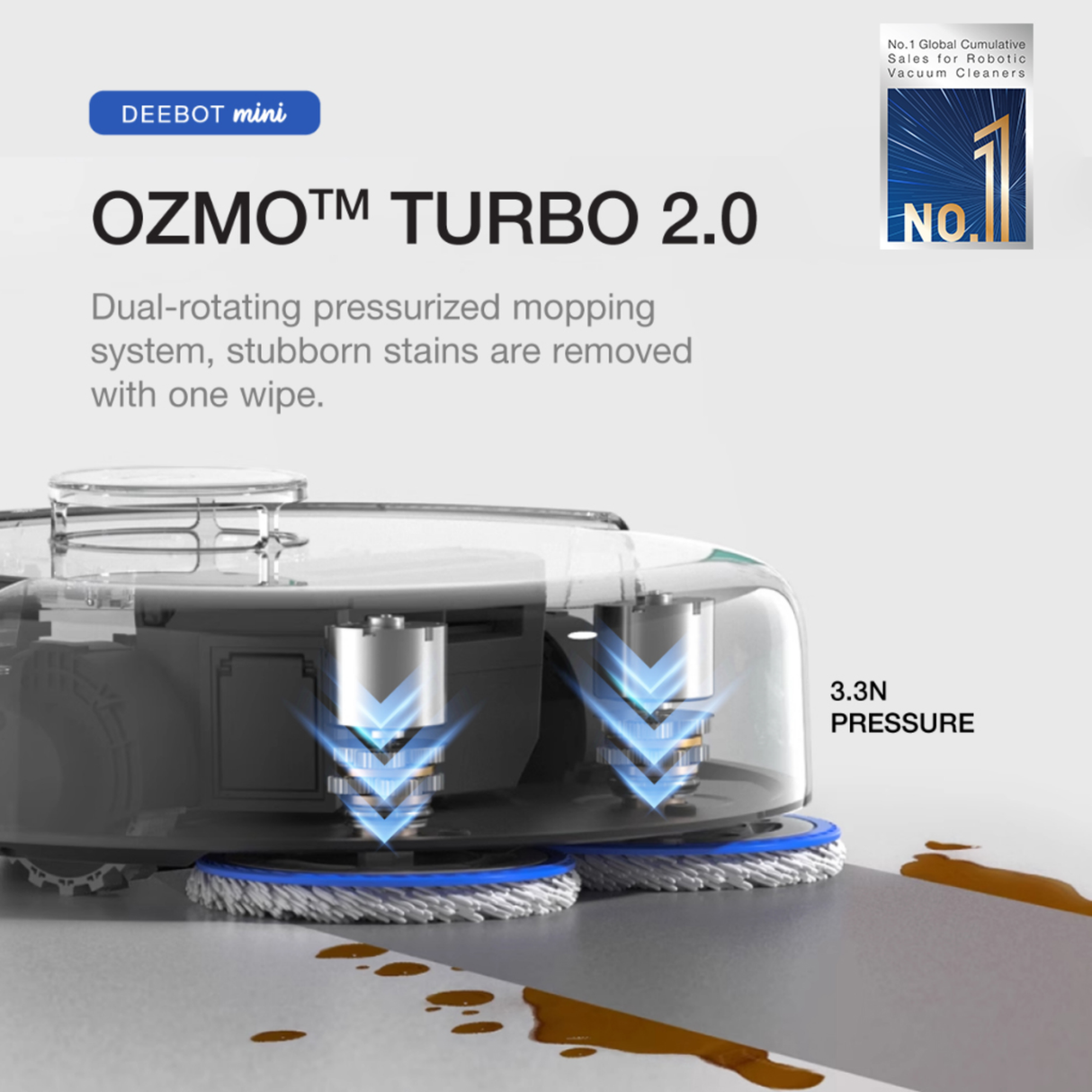 Ecovacs DEEBOT Mini Omni - 2 in 1 Robot Vacuum Cleaner (9000 Pa, Self-Emptying Omni Station, ZeroTangle 2.0, TrueMapping 2.0, 45℃ Hot Air Drying, Deep Mopping, One-Touch Self-Cleaning)
