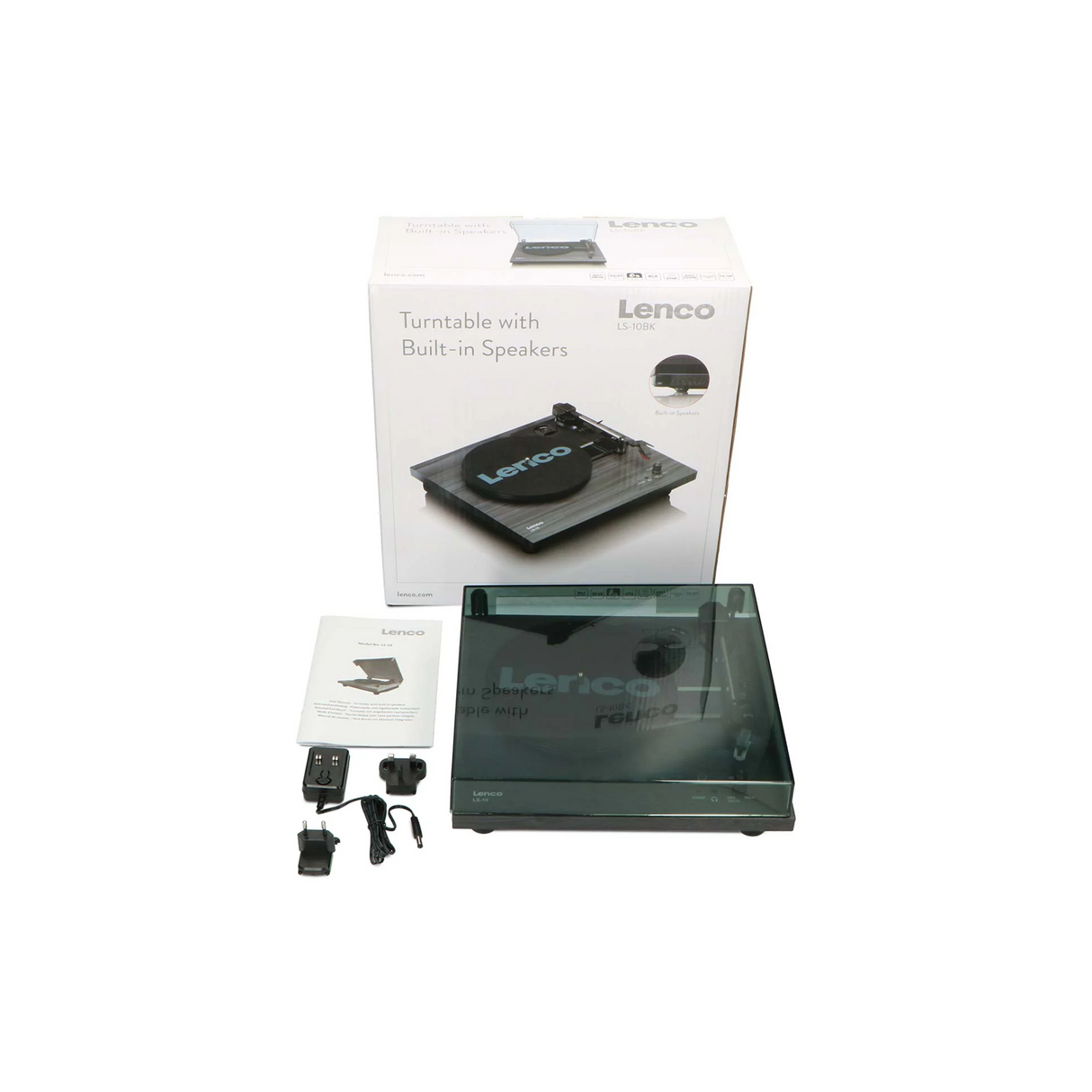 Lenco LS-10BK - Record Player with built-in speakers (Black)