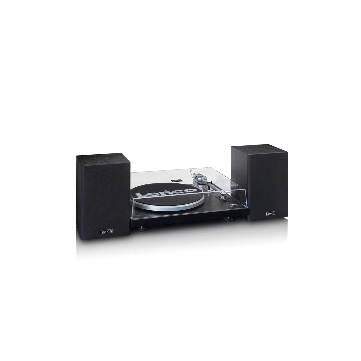 Lenco LS-500BK - Record player with built-in amplifier and Bluetooth plus Bookshelf Speakers (Black)