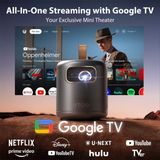 ETOE Dolphin - 1080P Full HD DLP Smart Portable Google TV Projector with Built In Battery