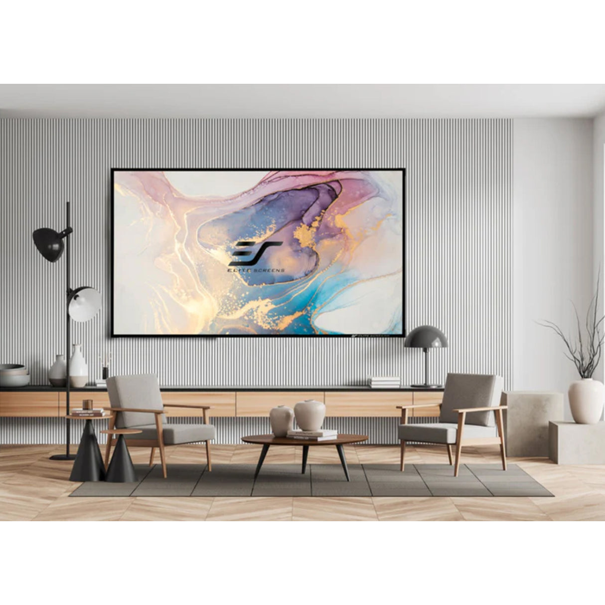 Elite AR100H-A8K - 100 Inches Aeon Acoustic CineWhite ® A8K Fixed Frame Projection Screen Series (16:9)