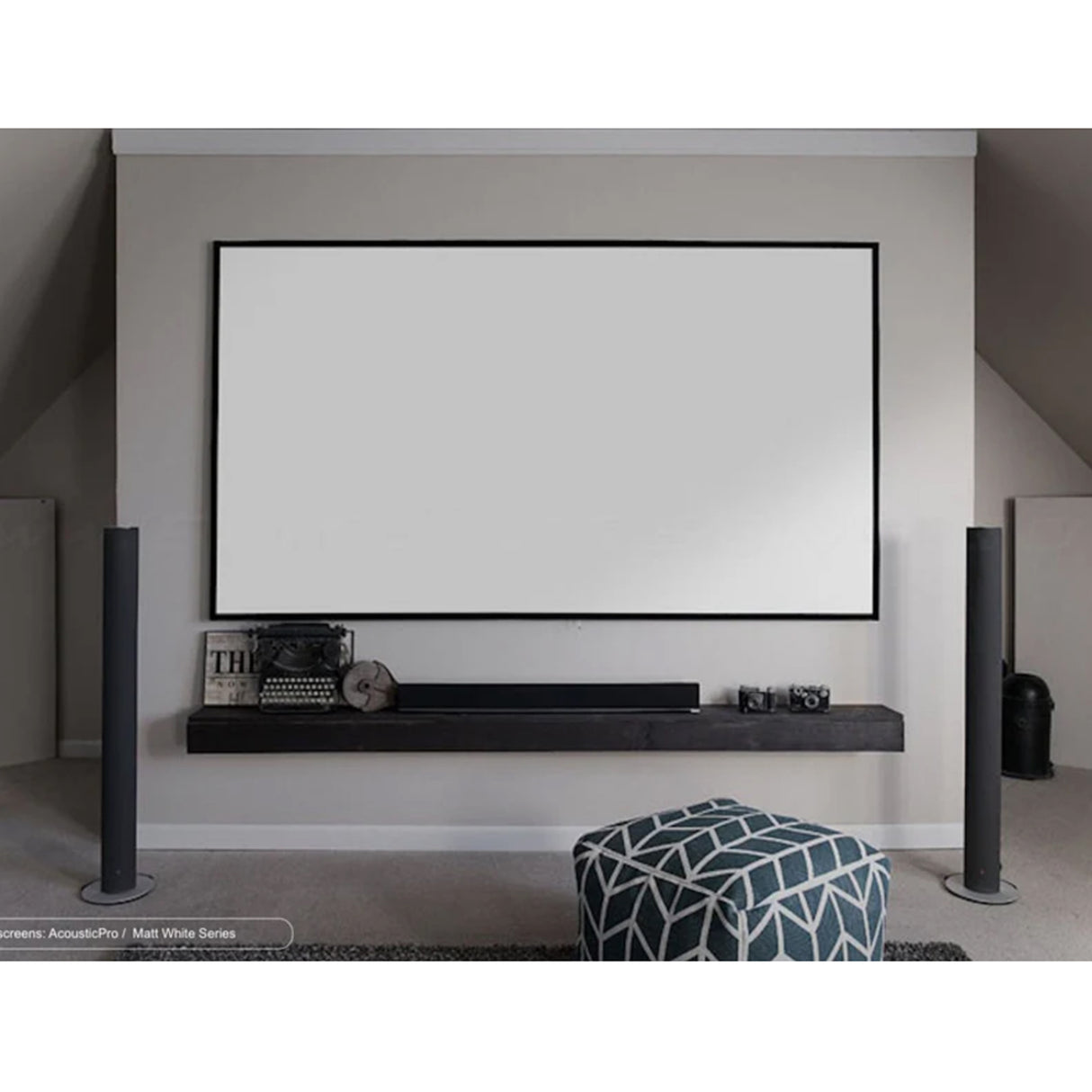 Elite AR100H-A8K - 100 Inches Aeon Acoustic CineWhite ® A8K Fixed Frame Projection Screen Series (16:9)