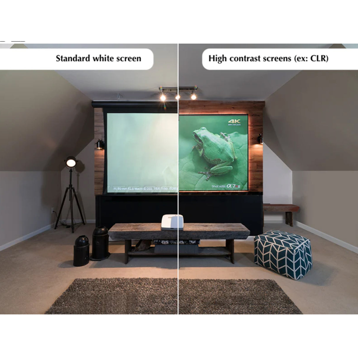 Elite AR100H-A8K - 100 Inches Aeon Acoustic CineWhite ® A8K Fixed Frame Projection Screen Series (16:9)