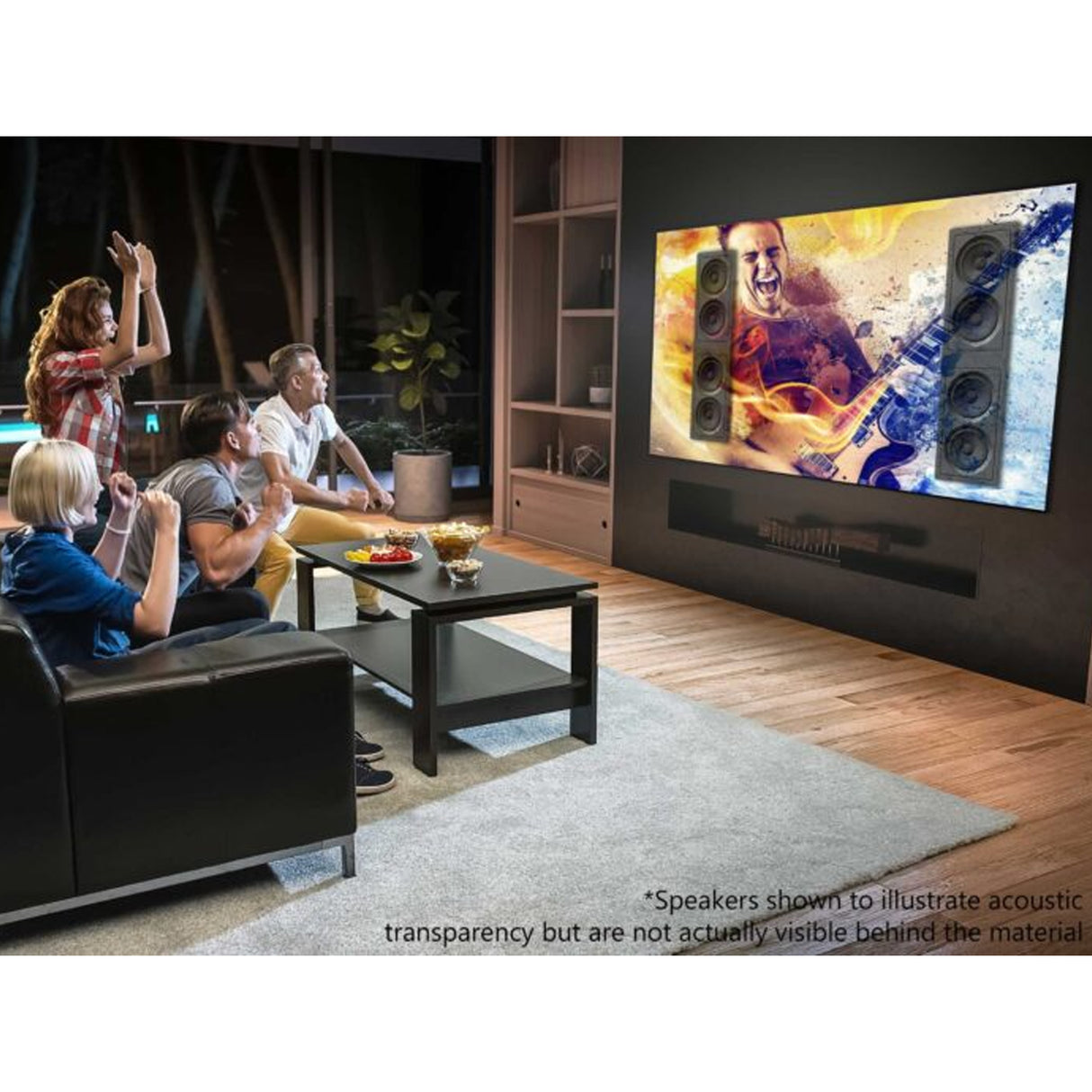 Elite Screens AR110-ATD4-A8K Aeon Series - 110 Inches Acoustic CineGrey 8K Ambient Light Rejection Edge Free/Edgeless Fixed Frame  Projection Screen