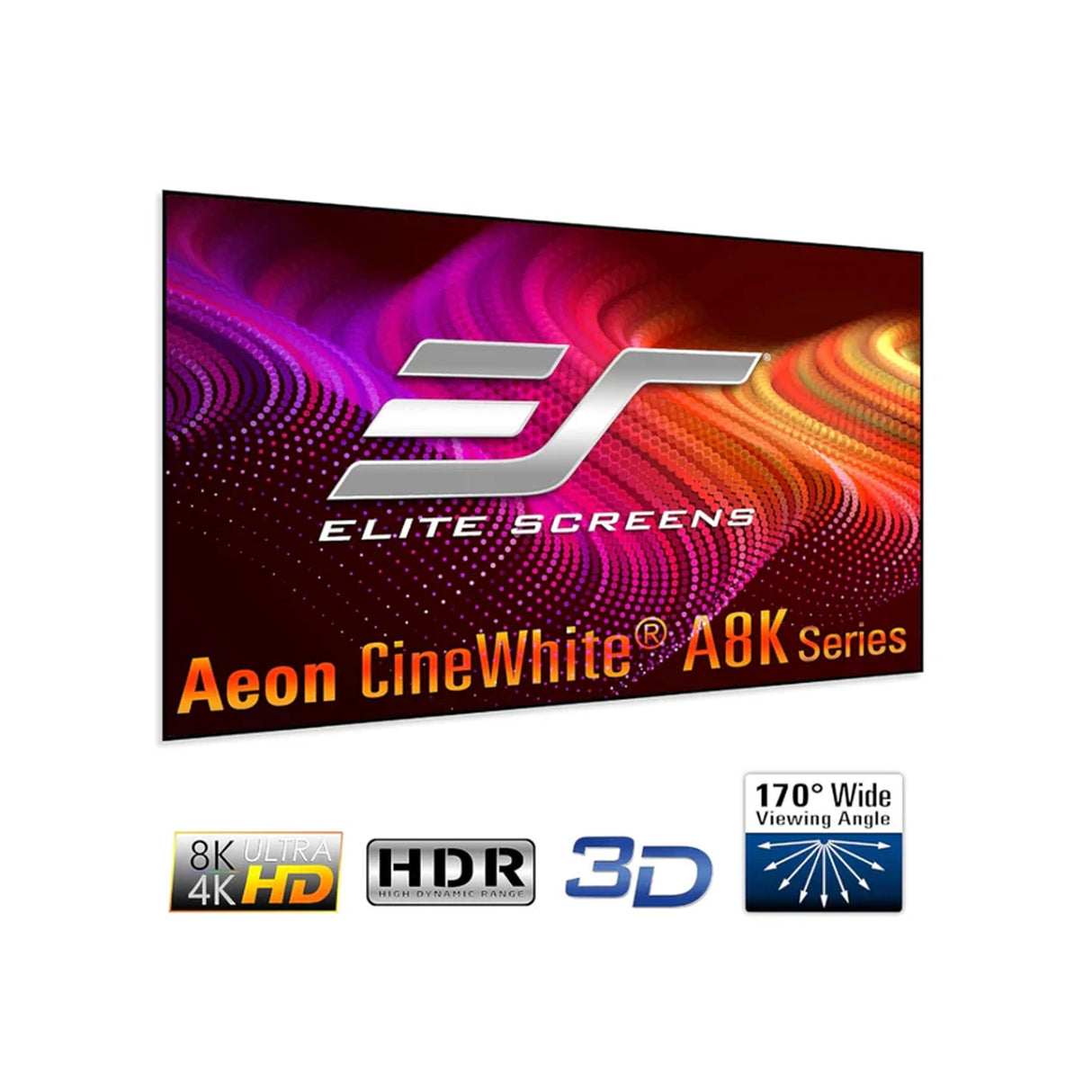 Elite Screens AR110H-A8K Aeon Series - 110 Inches CineWhite 8K Edge Free/Edgeless Fixed Frame  Projection Screen