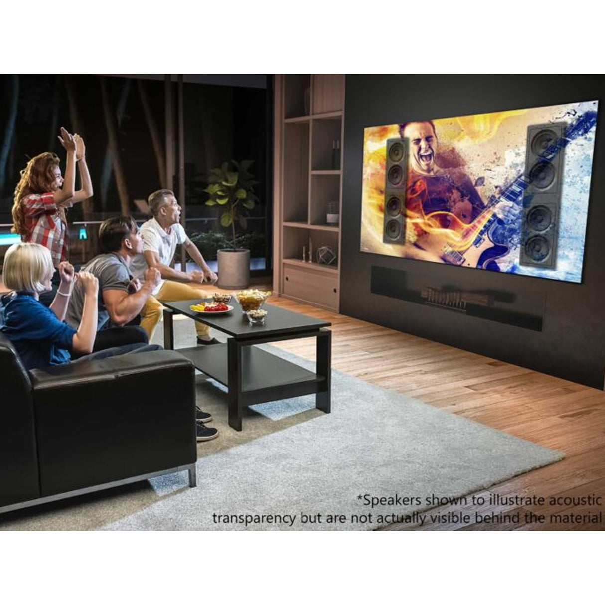 Elite Screens AR135DHD4 Aeon Series – 135 Inches Acoustic CineGrey 3D Edge Free/Edgeless Fixed Frame Projection Screen