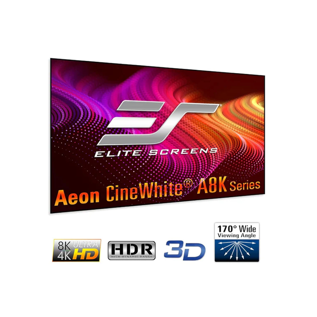 Elite Screens v Aeon Series - 150 Inches CineWhite 8K Edge Free/Edgeless Fixed Frame  Projection Screen