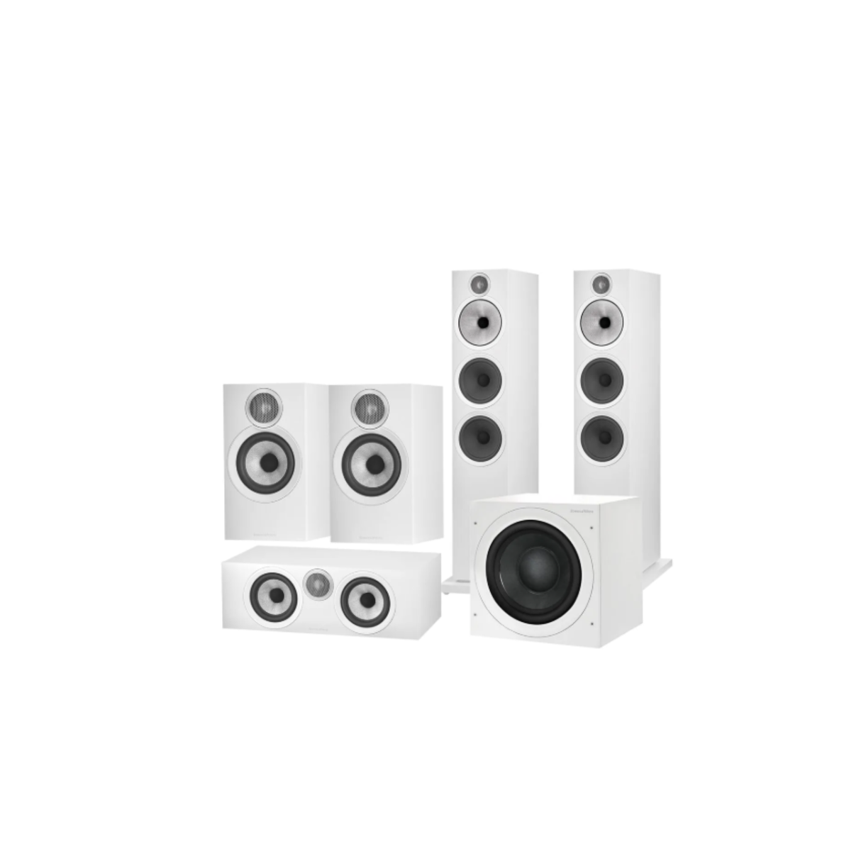 Bowers & Wilkins 603 S3 - 5.1 Channel Floor Standing Speaker Package (White) (Bundle)