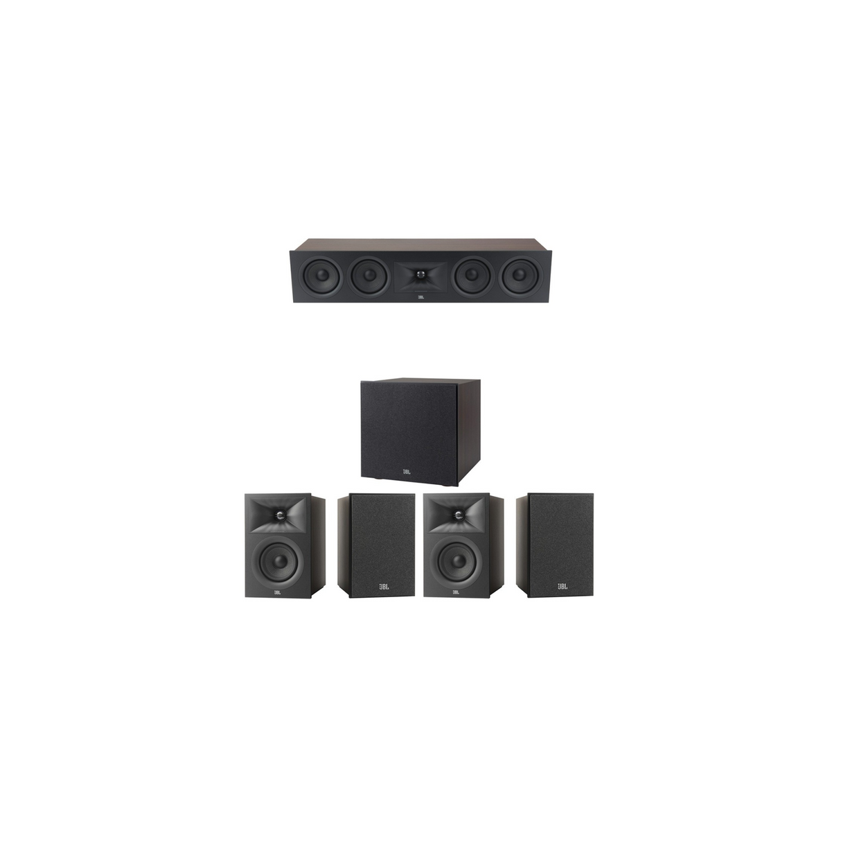 JBL Stage 240B Series 5.1 Channel- 5.1 Bookshelf Speaker Bundle Package (Includes Stage 240B, 245C, 200P)