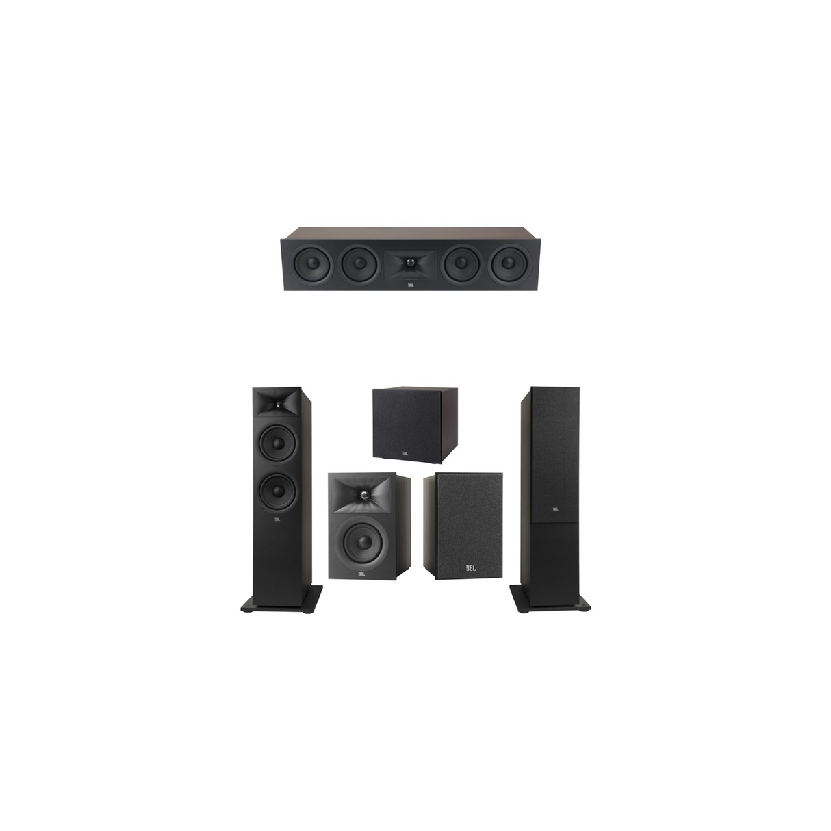JBL Stage 280F Series 5.1 Channel- 5.1 Speaker Bundle Package (Includes Stage 280F, 245C, 240B, 200P)
