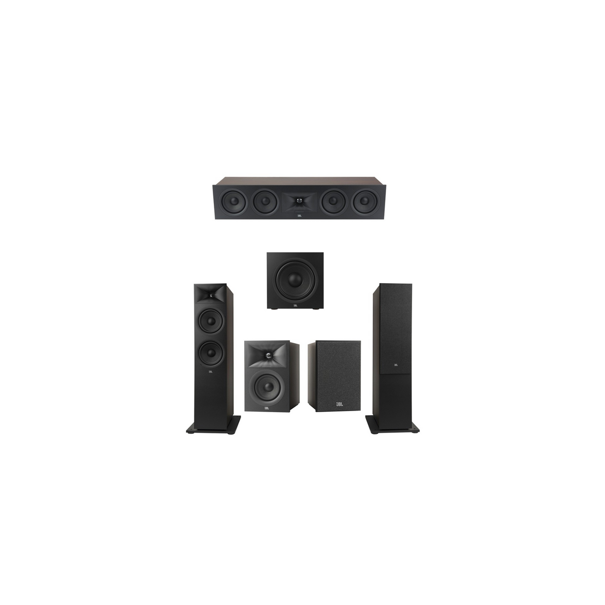 JBL Stage 280F Series 5.1 Channel- 5.1 Speaker Bundle Package (Includes Stage 280F, 245C, 240B, 220P)