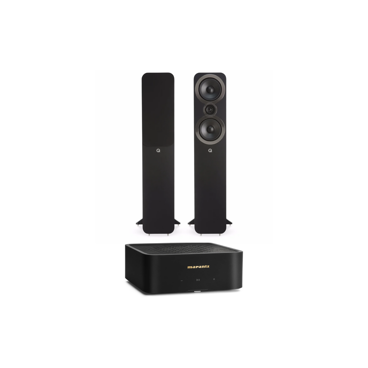 Marantz Model M1 Network Integrated Stereo Amplifier & Q Acoustics 3050i Floor Standing Speaker (Stereo Bundle Pack)(Black)